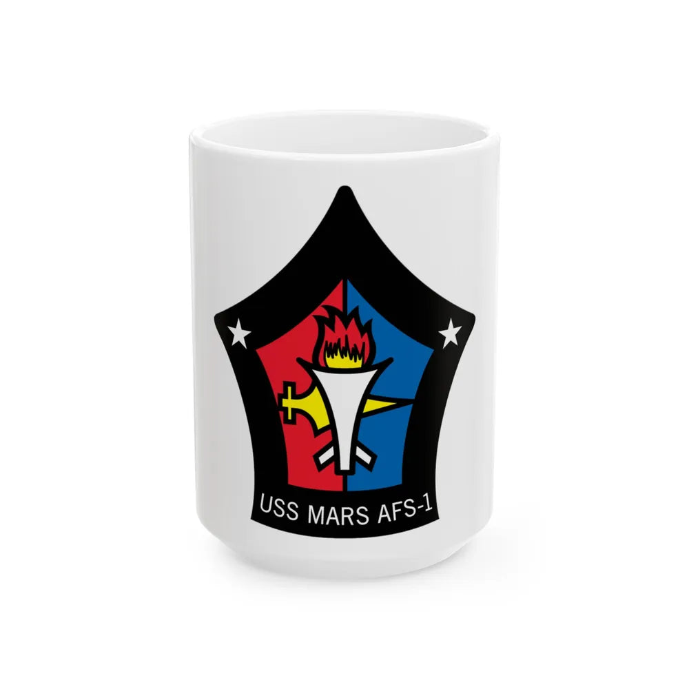 USS Mars AFS 1 (U.S. Navy) White Coffee Mug-15oz-Go Mug Yourself