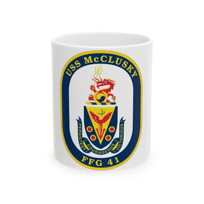 USS McClusky FFG 41 (U.S. Navy) White Coffee Mug-11oz-Go Mug Yourself