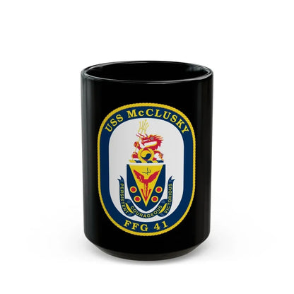 USS McClusky FFG 41 (U.S. Navy) Black Coffee Mug 15oz - Go Mug Yourself