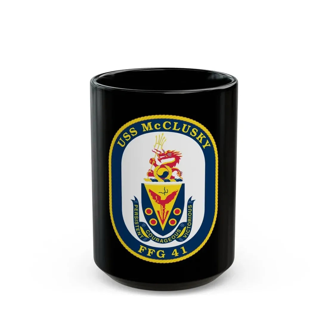 USS McClusky FFG 41 (U.S. Navy) Black Coffee Mug - Go Mug Yourself