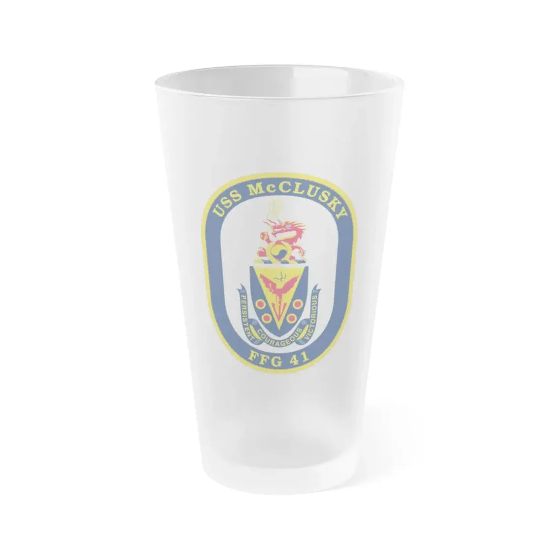 USS McClusky FFG 41 (U.S. Navy) Frosted Pint Glass 16oz Default Title - Go Mug Yourself