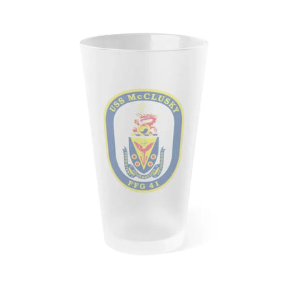 USS McClusky FFG 41 (U.S. Navy) Frosted Pint Glass 16oz Default Title - Go Mug Yourself