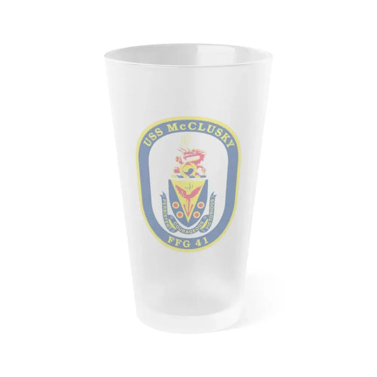 USS McClusky FFG 41 (U.S. Navy) Frosted Pint Glass 16oz Default Title - Go Mug Yourself