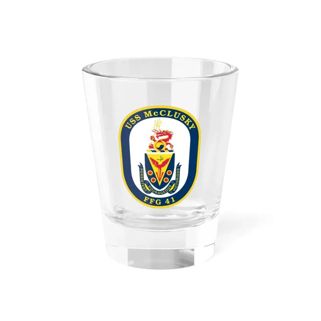 USS McClusky FFG 41 (U.S. Navy) Shot Glass 1.5oz 1.5oz - Go Mug Yourself