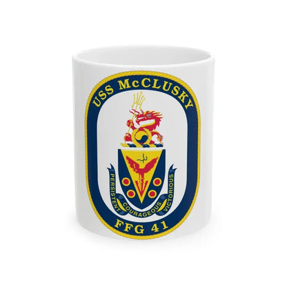 USS McClusky FFG 41 (U.S. Navy) White Coffee Mug 11oz - Go Mug Yourself