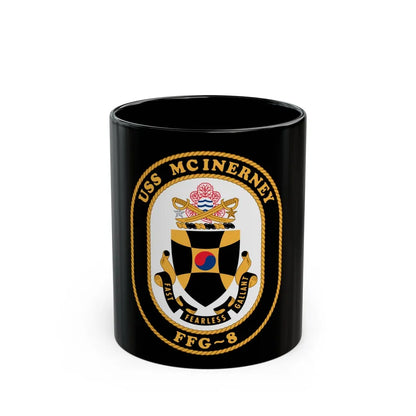 USS McInerney FFG 8 (U.S. Navy) Black Coffee Mug-11oz-Go Mug Yourself