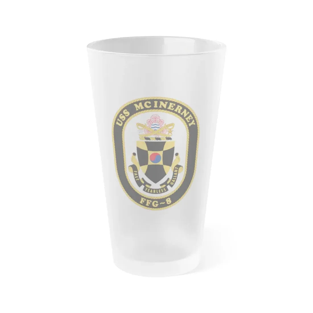 USS McInerney FFG 8 (U.S. Navy) Frosted Pint Glass 16oz Default Title - Go Mug Yourself