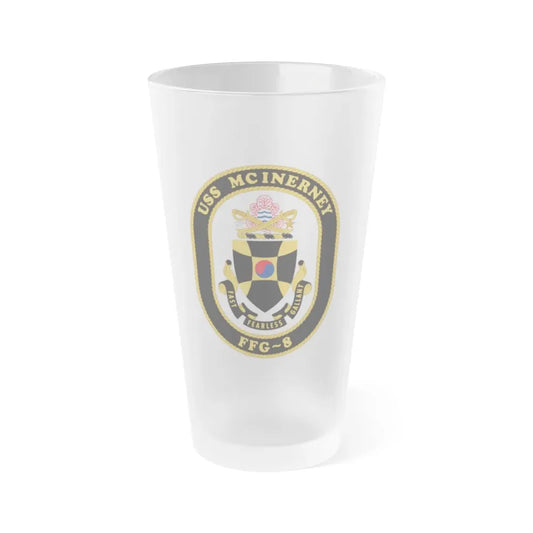 USS McInerney FFG 8 (U.S. Navy) Frosted Pint Glass 16oz Default Title - Go Mug Yourself
