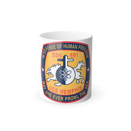 USS Memphis SSN 691 In Defence of the Human Freedom (U.S. Navy) Color Changing Mug 11oz-11oz-Go Mug Yourself