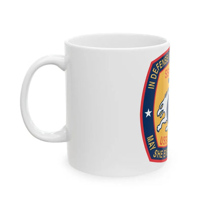 USS Memphis SSN 691 In Defence of the Human Freedom (U.S. Navy) White Coffee Mug-Go Mug Yourself