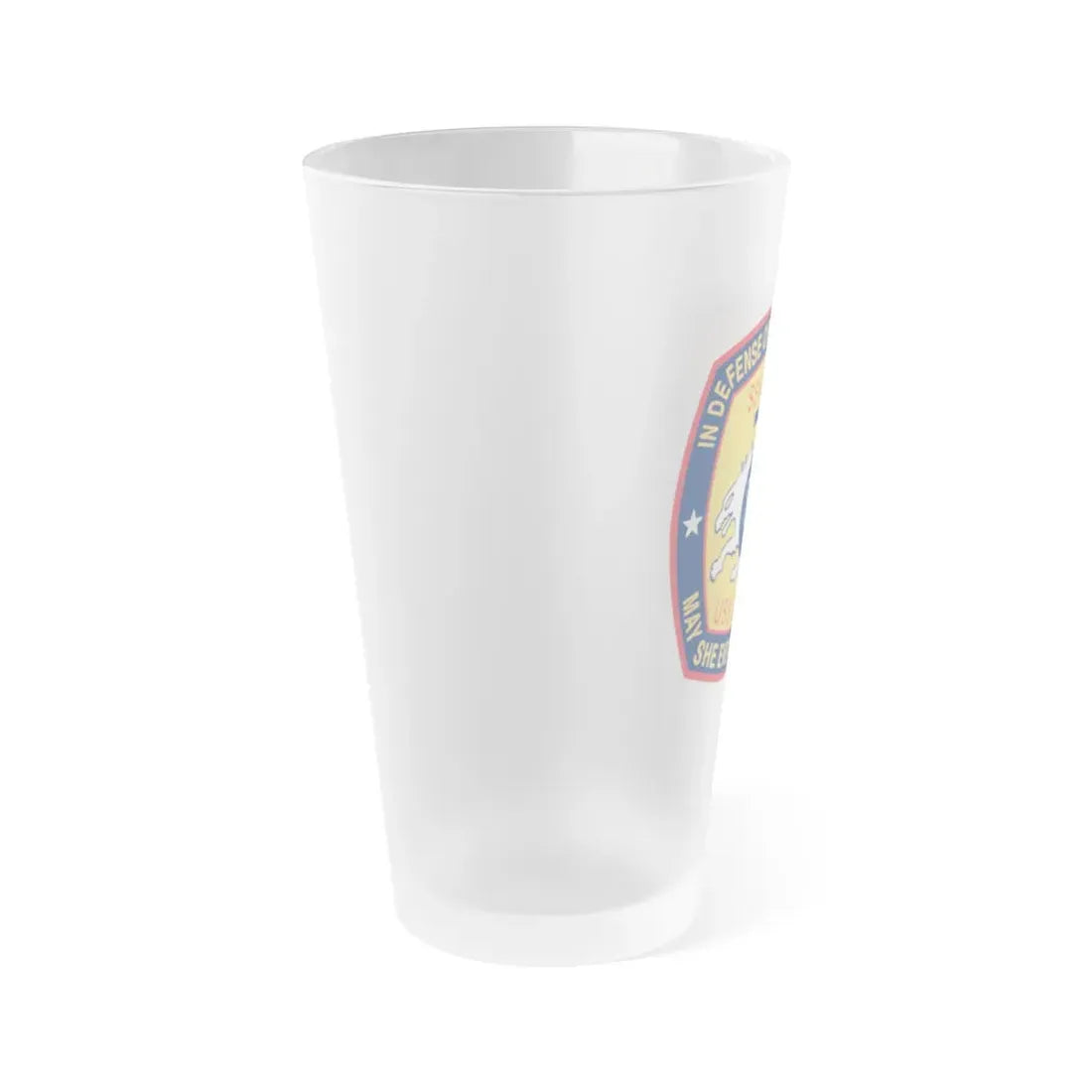 USS Memphis SSN 691 In Defence of the Human Freedom (U.S. Navy) Frosted Pint Glass 16oz - Go Mug Yourself