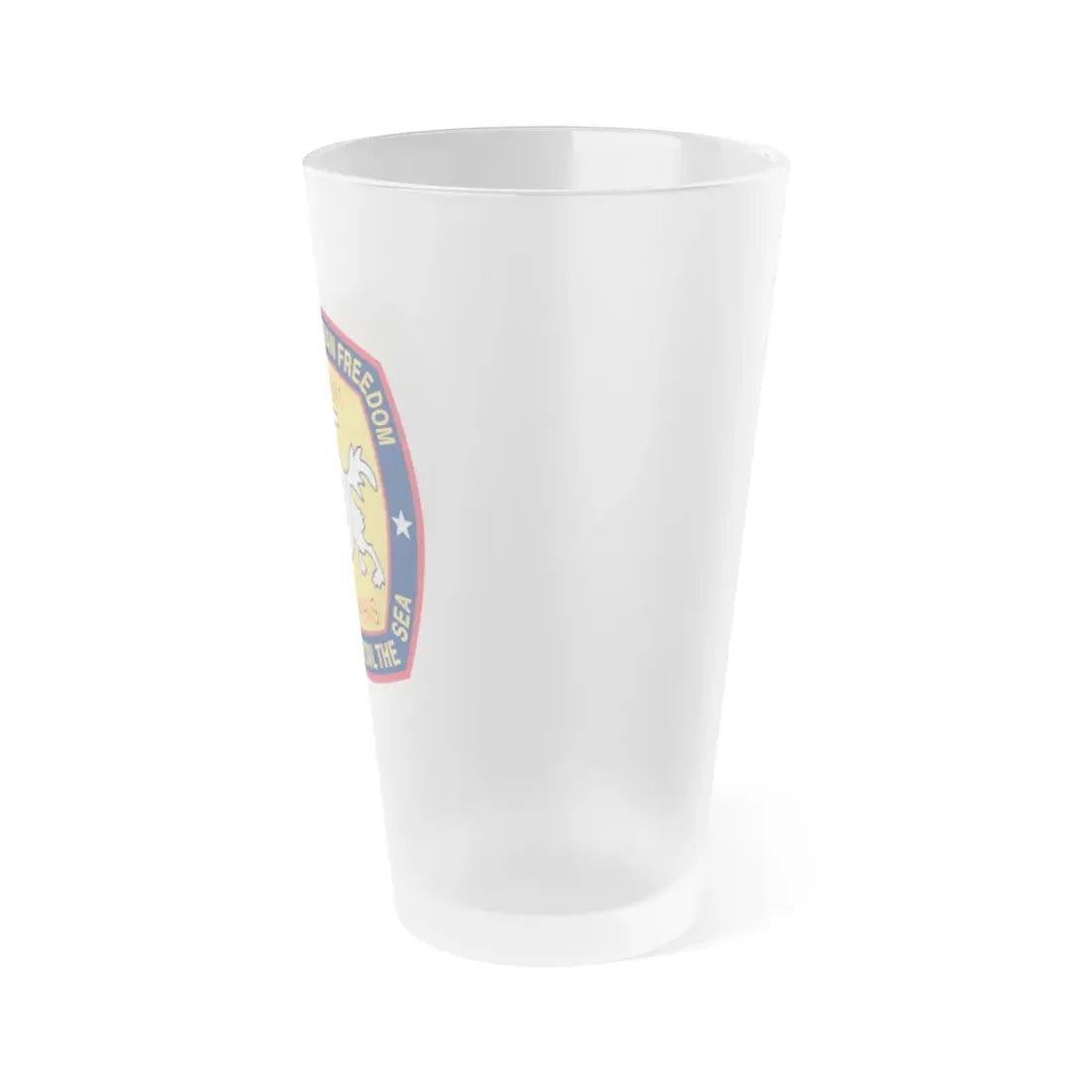 USS Memphis SSN 691 In Defence of the Human Freedom (U.S. Navy) Frosted Pint Glass 16oz - Go Mug Yourself