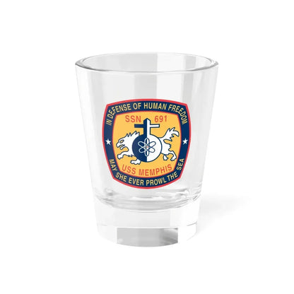 USS Memphis SSN 691 In Defence of the Human Freedom (U.S. Navy) Shot Glass 1.5oz 1.5oz - Go Mug Yourself
