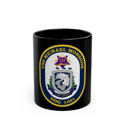 USS Michael Monsoor DDG 1001 Crest (U.S. Navy) Black Coffee Mug-11oz-Go Mug Yourself