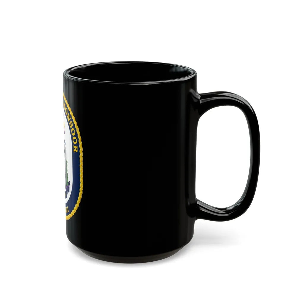 USS Michael Monsoor DDG 1001 Crest (U.S. Navy) Black Coffee Mug-Go Mug Yourself