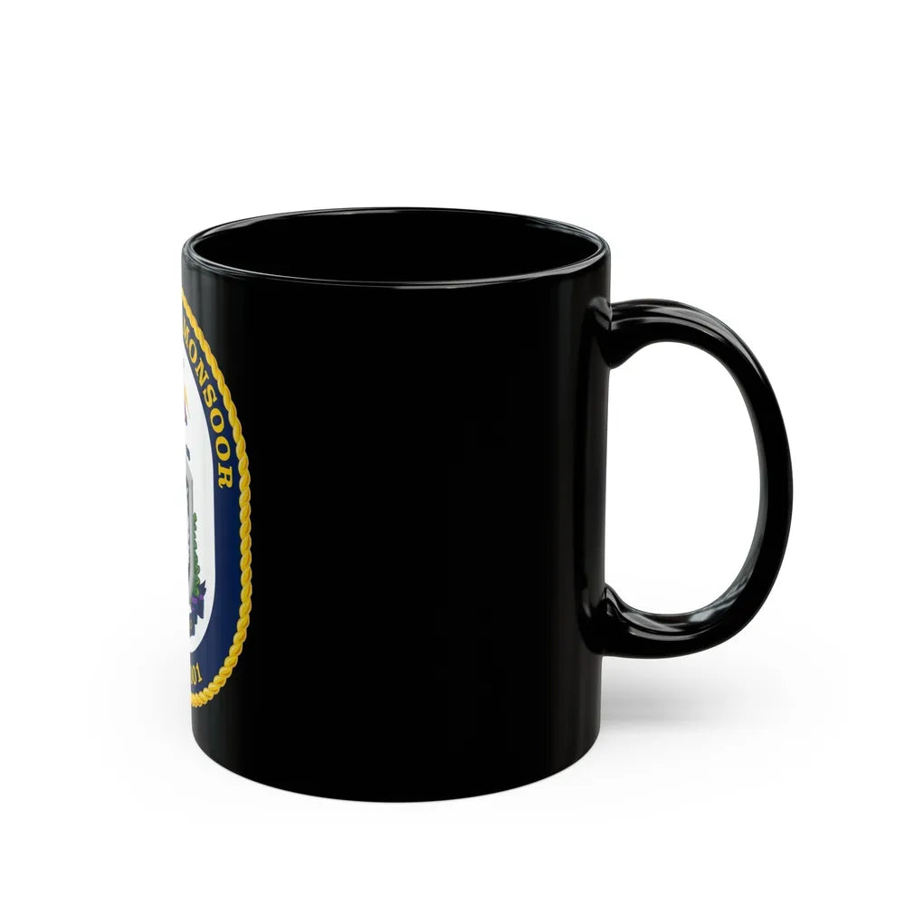 USS Michael Monsoor DDG 1001 Crest (U.S. Navy) Black Coffee Mug-Go Mug Yourself