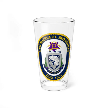 USS Michael Monsoor DDG 1001 Crest (U.S. Navy) Pint Glass 16oz-16oz-Go Mug Yourself