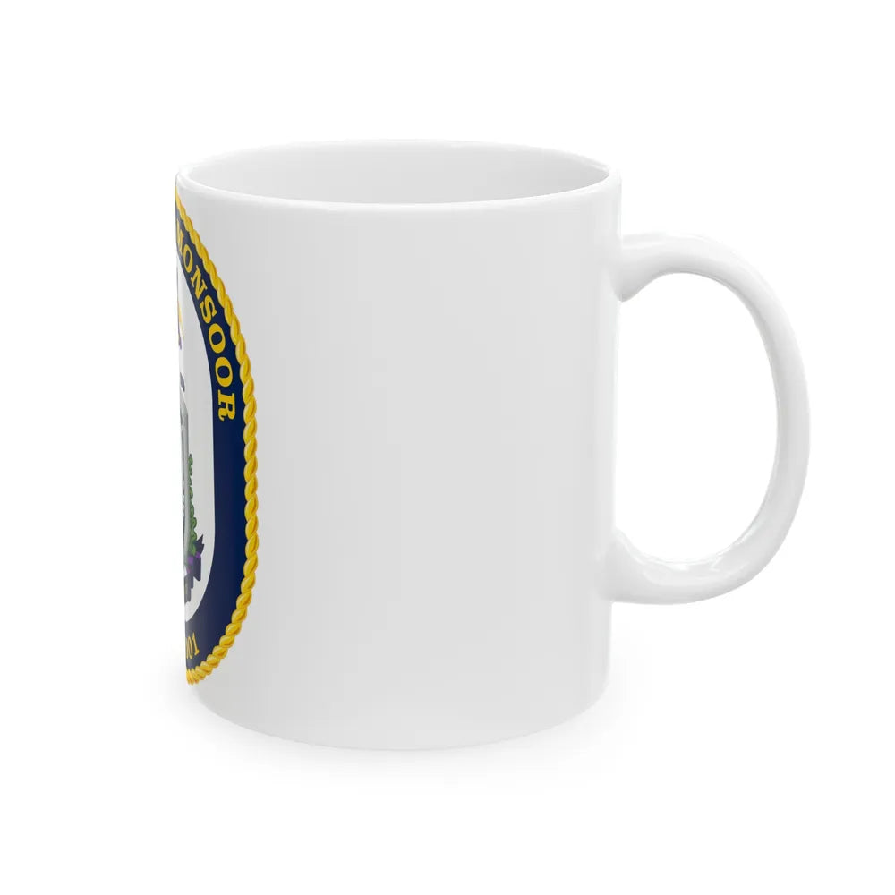 USS Michael Monsoor DDG 1001 Crest (U.S. Navy) White Coffee Mug-Go Mug Yourself