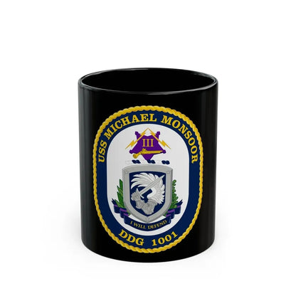 USS Michael Monsoor DDG 1001 Crest (U.S. Navy) Black Coffee Mug 11oz - Go Mug Yourself