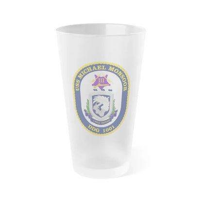 USS Michael Monsoor DDG 1001 Crest (U.S. Navy) Frosted Pint Glass 16oz Default Title - Go Mug Yourself