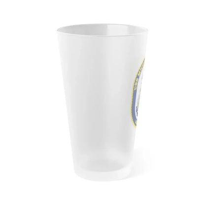 USS Michael Monsoor DDG 1001 Crest (U.S. Navy) Frosted Pint Glass 16oz - Go Mug Yourself