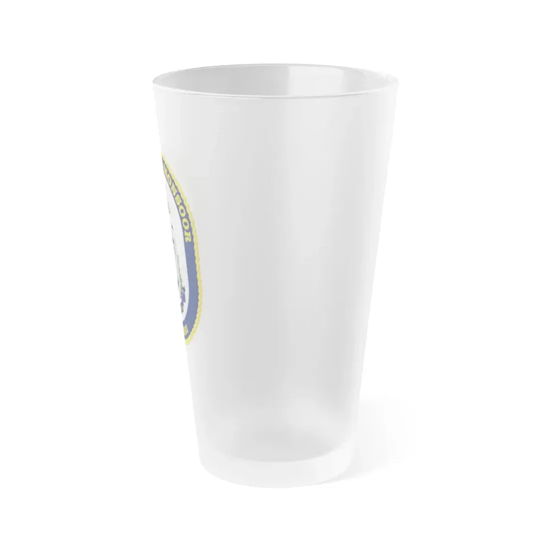 USS Michael Monsoor DDG 1001 Crest (U.S. Navy) Frosted Pint Glass 16oz - Go Mug Yourself