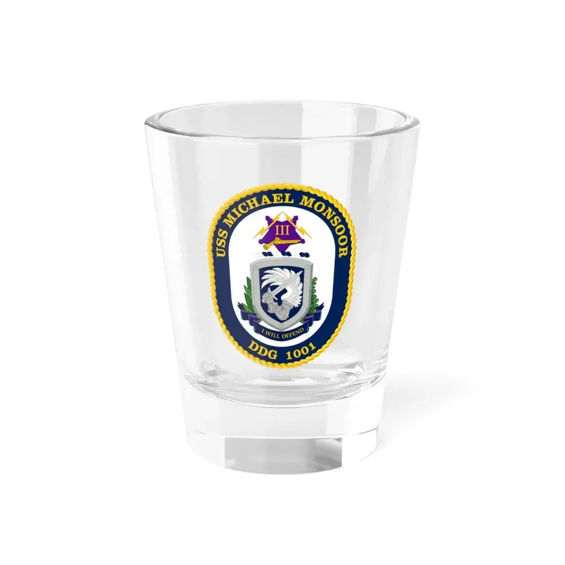USS Michael Monsoor DDG 1001 Crest (U.S. Navy) Shot Glass 1.5oz 1.5oz - Go Mug Yourself