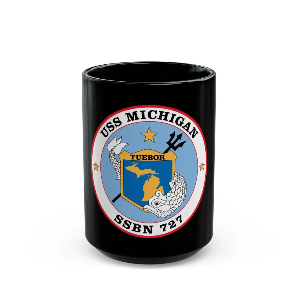 USS Michigan SSBN 727 (U.S. Navy) Black Coffee Mug-15oz-Go Mug Yourself