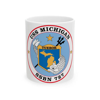 USS Michigan SSBN 727 (U.S. Navy) White Coffee Mug-11oz-Go Mug Yourself