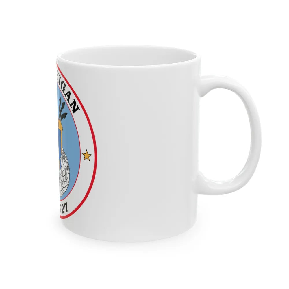 USS Michigan SSBN 727 (U.S. Navy) White Coffee Mug-Go Mug Yourself