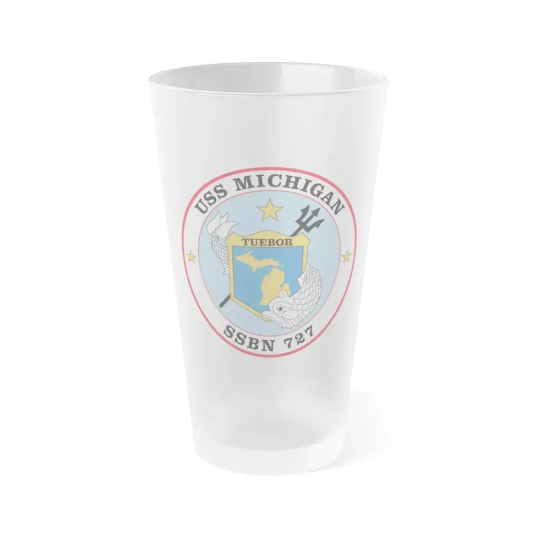 USS Michigan SSBN 727 (U.S. Navy) Frosted Pint Glass 16oz Default Title - Go Mug Yourself