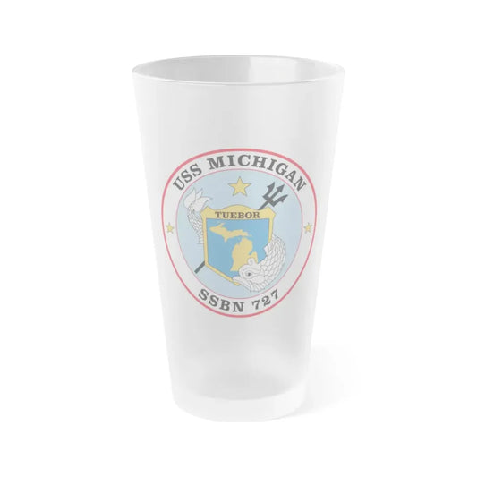 USS Michigan SSBN 727 (U.S. Navy) Frosted Pint Glass 16oz Default Title - Go Mug Yourself