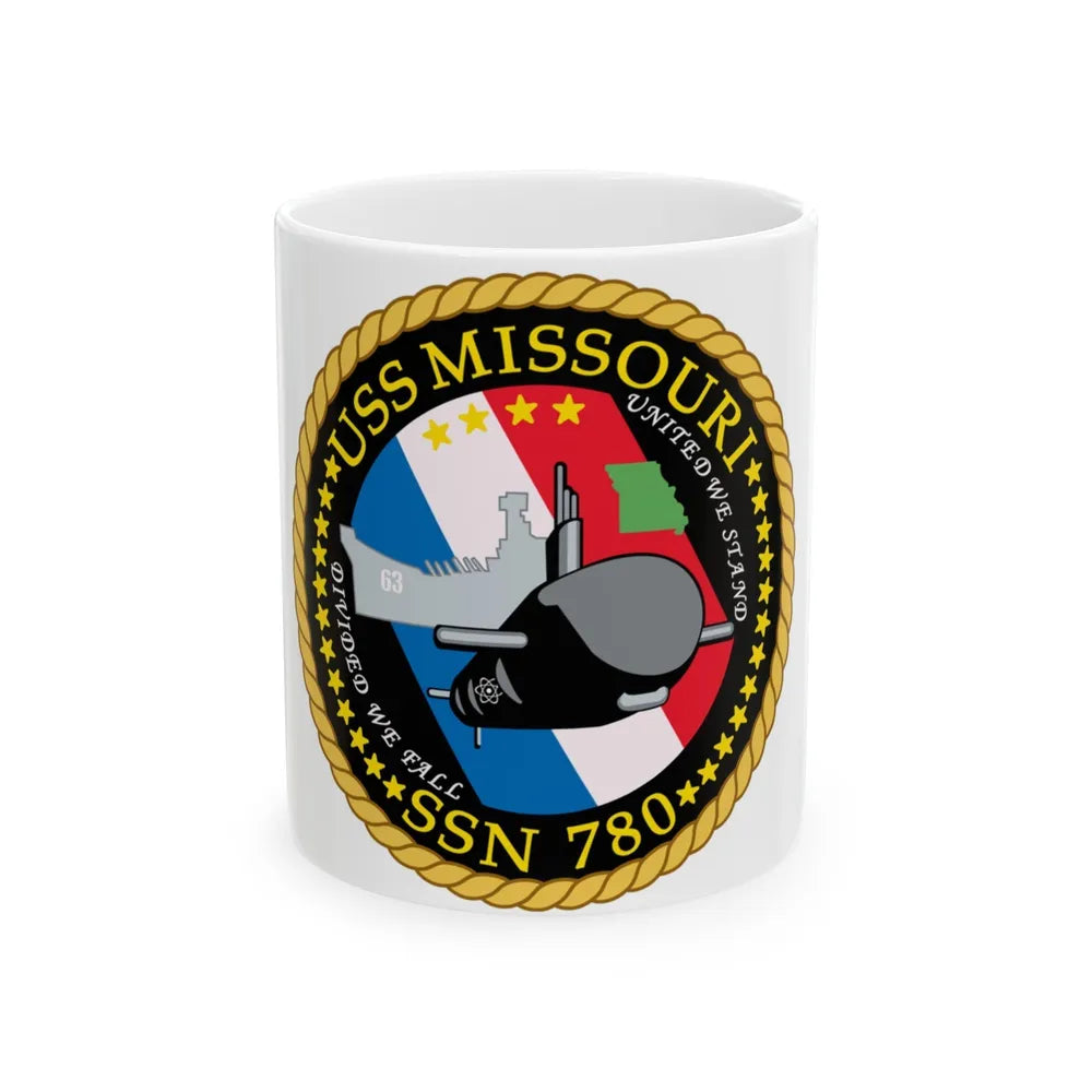 USS Missouri SSN780 (U.S. Navy) White Coffee Mug-11oz-Go Mug Yourself