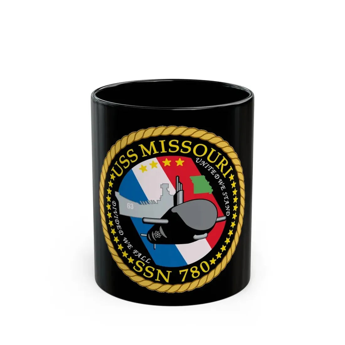 USS Missouri SSN780 (U.S. Navy) Black Coffee Mug 11oz - Go Mug Yourself