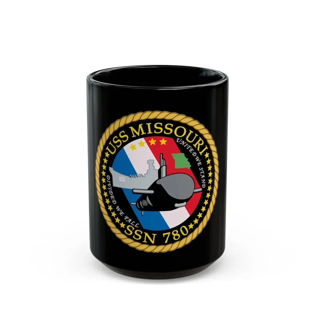 USS Missouri SSN780 (U.S. Navy) Black Coffee Mug 15oz - Go Mug Yourself