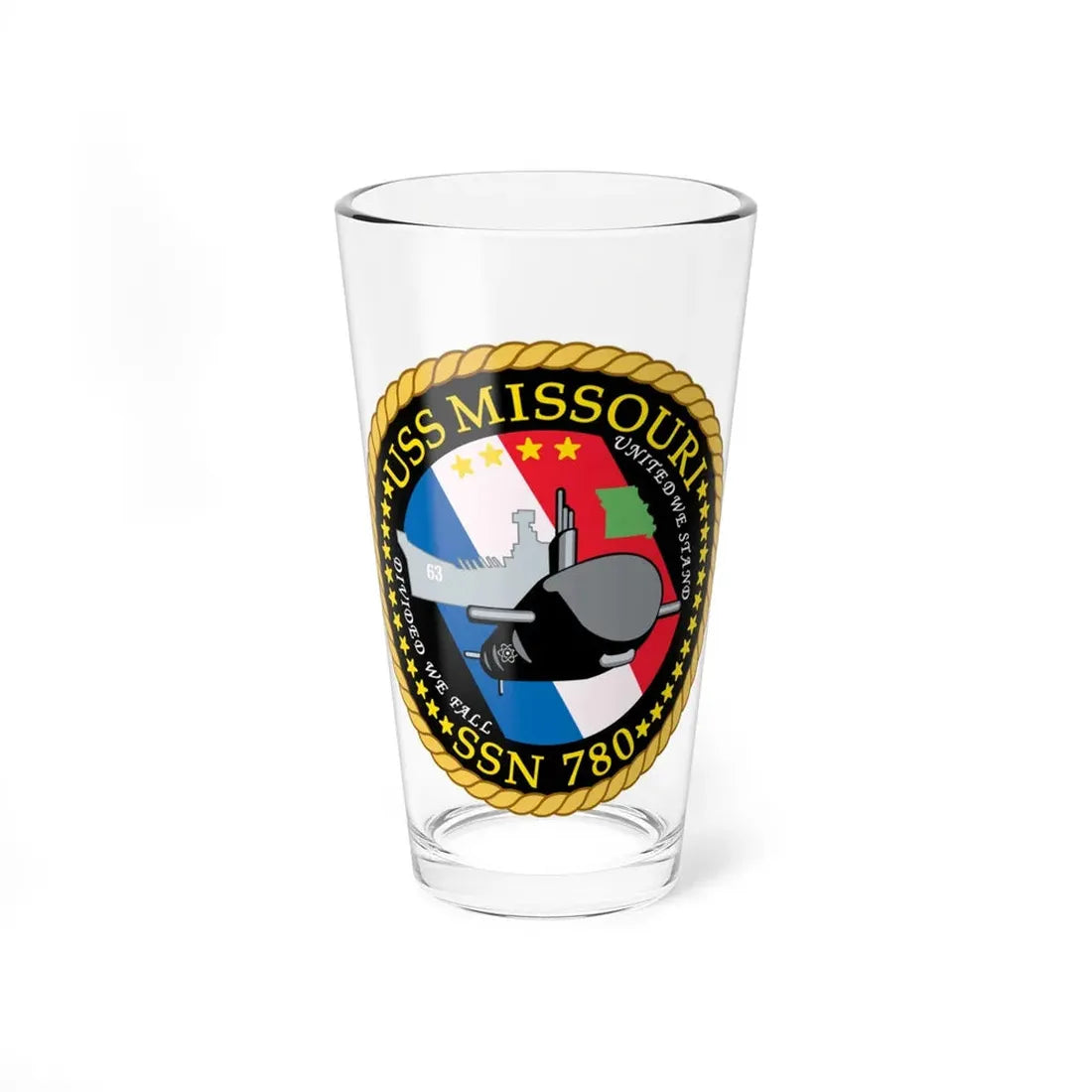 USS Missouri SSN780 (U.S. Navy) Pint Glass 16oz 16oz - Go Mug Yourself