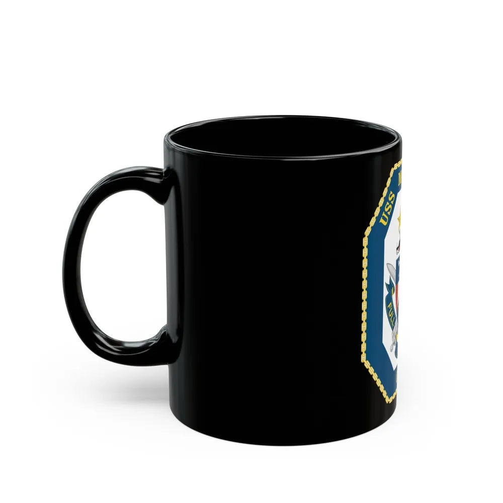 USS Mobile Bay CG 53 Crest (U.S. Navy) Black Coffee Mug-Go Mug Yourself