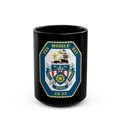 USS Mobile Bay CG 53 Crest (U.S. Navy) Black Coffee Mug - Go Mug Yourself