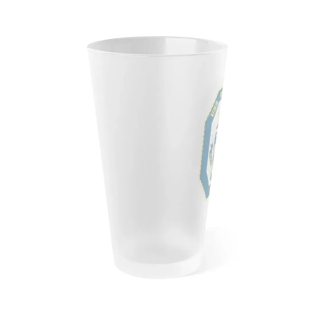 USS Mobile Bay CG 53 Crest (U.S. Navy) Frosted Pint Glass 16oz - Go Mug Yourself
