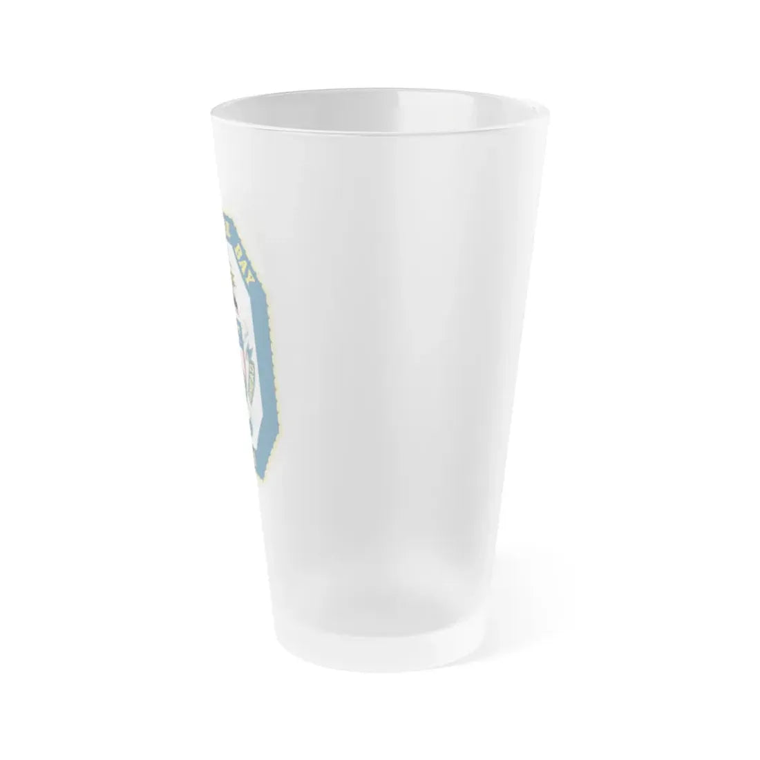 USS Mobile Bay CG 53 Crest (U.S. Navy) Frosted Pint Glass 16oz - Go Mug Yourself