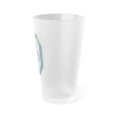 USS Mobile Bay CG 53 Crest (U.S. Navy) Frosted Pint Glass 16oz - Go Mug Yourself