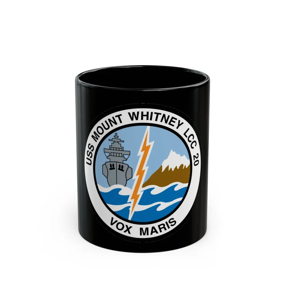 USS Mount Whitney LCC 20 Vox Maris (U.S. Navy) Black Coffee Mug-11oz-Go Mug Yourself