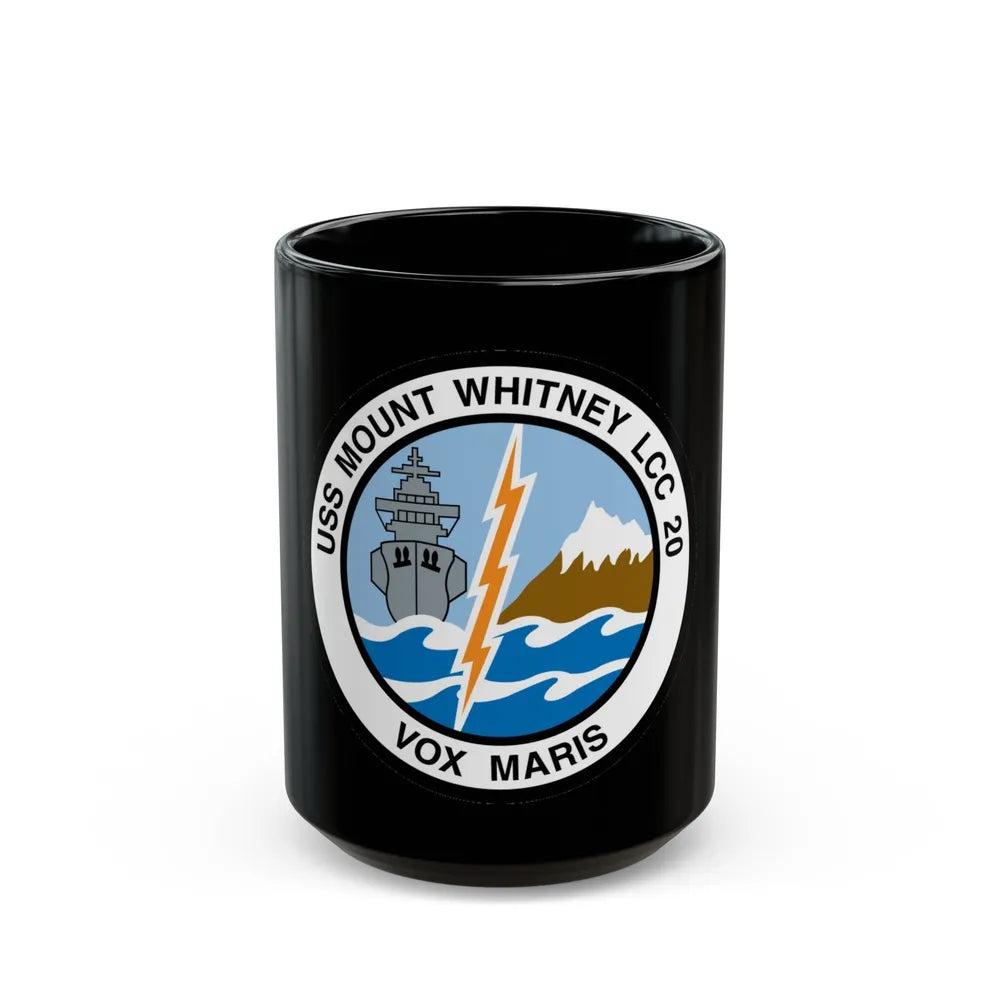 USS Mount Whitney LCC 20 Vox Maris (U.S. Navy) Black Coffee Mug-15oz-Go Mug Yourself