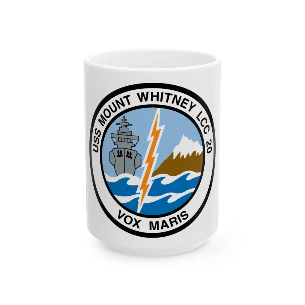 USS Mount Whitney LCC 20 Vox Maris (U.S. Navy) White Coffee Mug-15oz-Go Mug Yourself