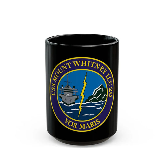 USS Mount Whitney LLC 20 VOX MARIS v2 (U.S. Navy) Black Coffee Mug-15oz-Go Mug Yourself