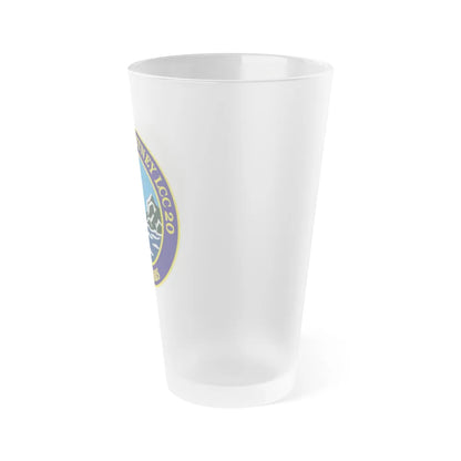 USS Mount Whitney LLC 20 VOX MARIS v2 (U.S. Navy) Frosted Pint Glass 16oz-Go Mug Yourself