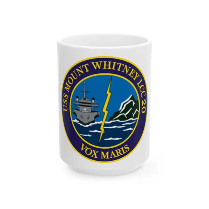 USS Mount Whitney LLC 20 VOX MARIS v2 (U.S. Navy) White Coffee Mug-15oz-Go Mug Yourself