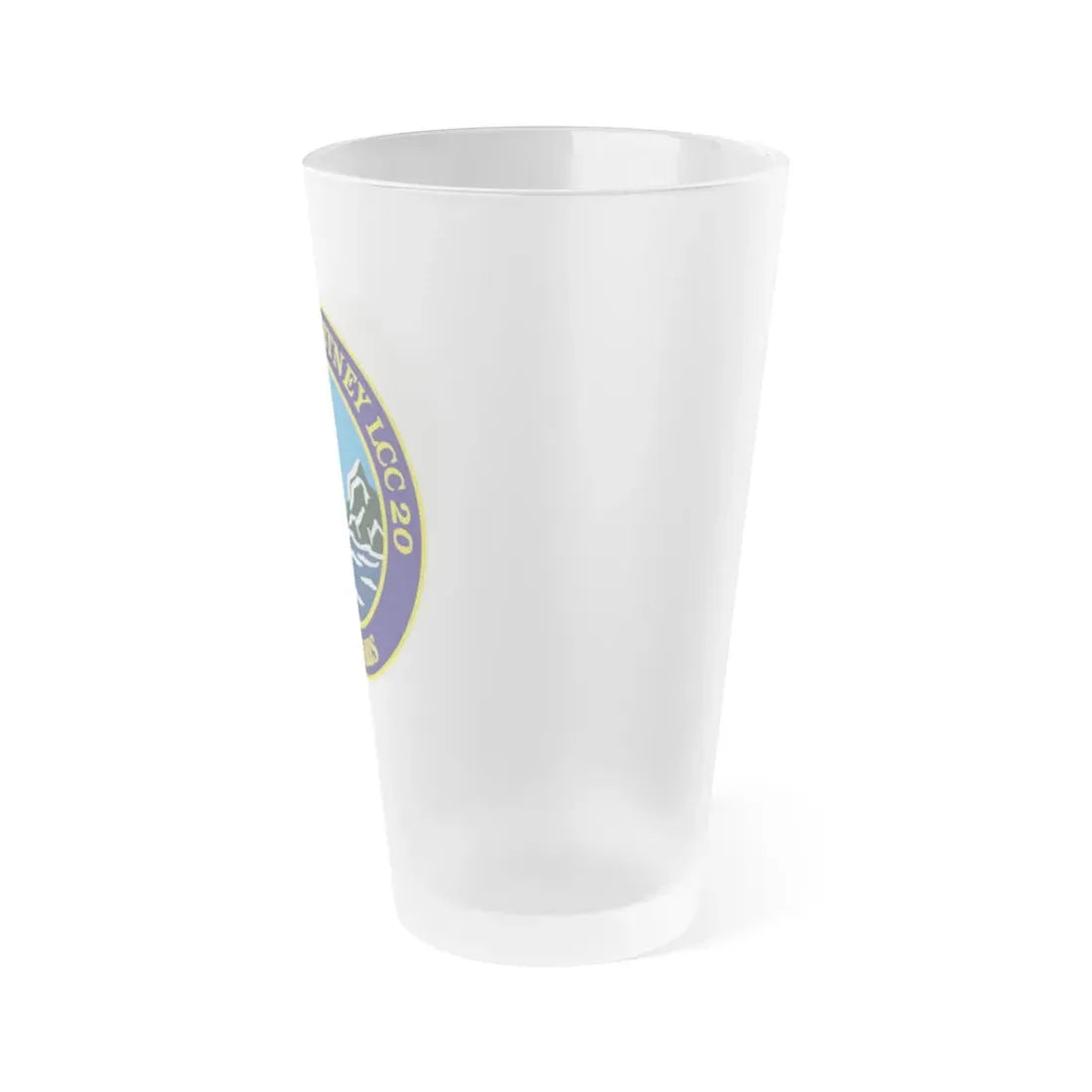 USS Mount Whitney LLC 20 VOX MARIS v2 (U.S. Navy) Frosted Pint Glass 16oz - Go Mug Yourself