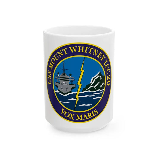 USS Mount Whitney LLC 20 VOX MARIS v2 (U.S. Navy) White Coffee Mug 15oz - Go Mug Yourself