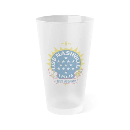 USS Nashille LPD 13 (U.S. Navy) Frosted Pint Glass 16oz Default Title - Go Mug Yourself
